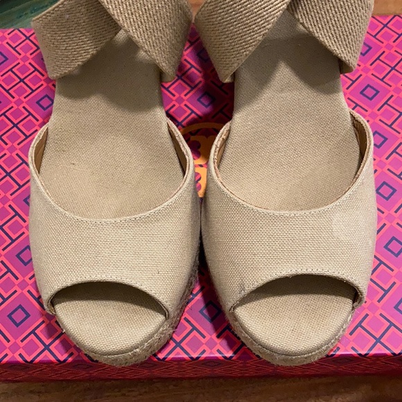 🌊EUC Tory Burch Adonis Peep-Toe Cork Wedge Espadrilles🌊 - Picture 9 of 10